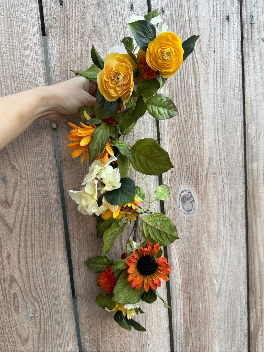 Yellow & Orange Floral Garland Home Accent Artificial Flower Vine faux flowers